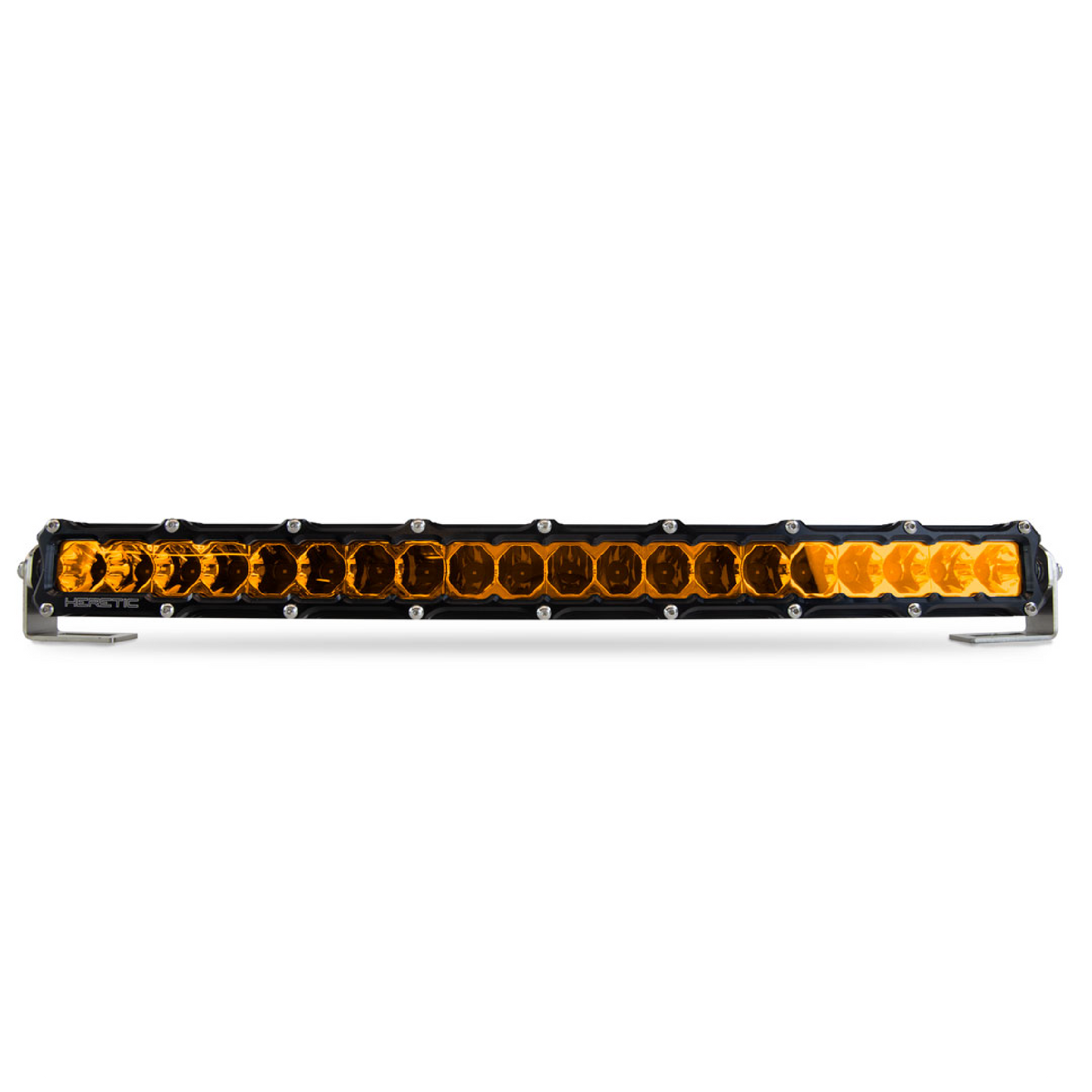 studio shot of a 20 inch LED amber light bar