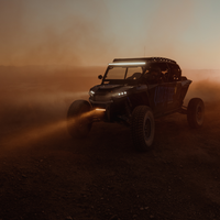 amber 10 inch led light bar mounted on a polaris rzr