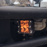 quattro led pod light mounted on a toyota tacoma as a fog light